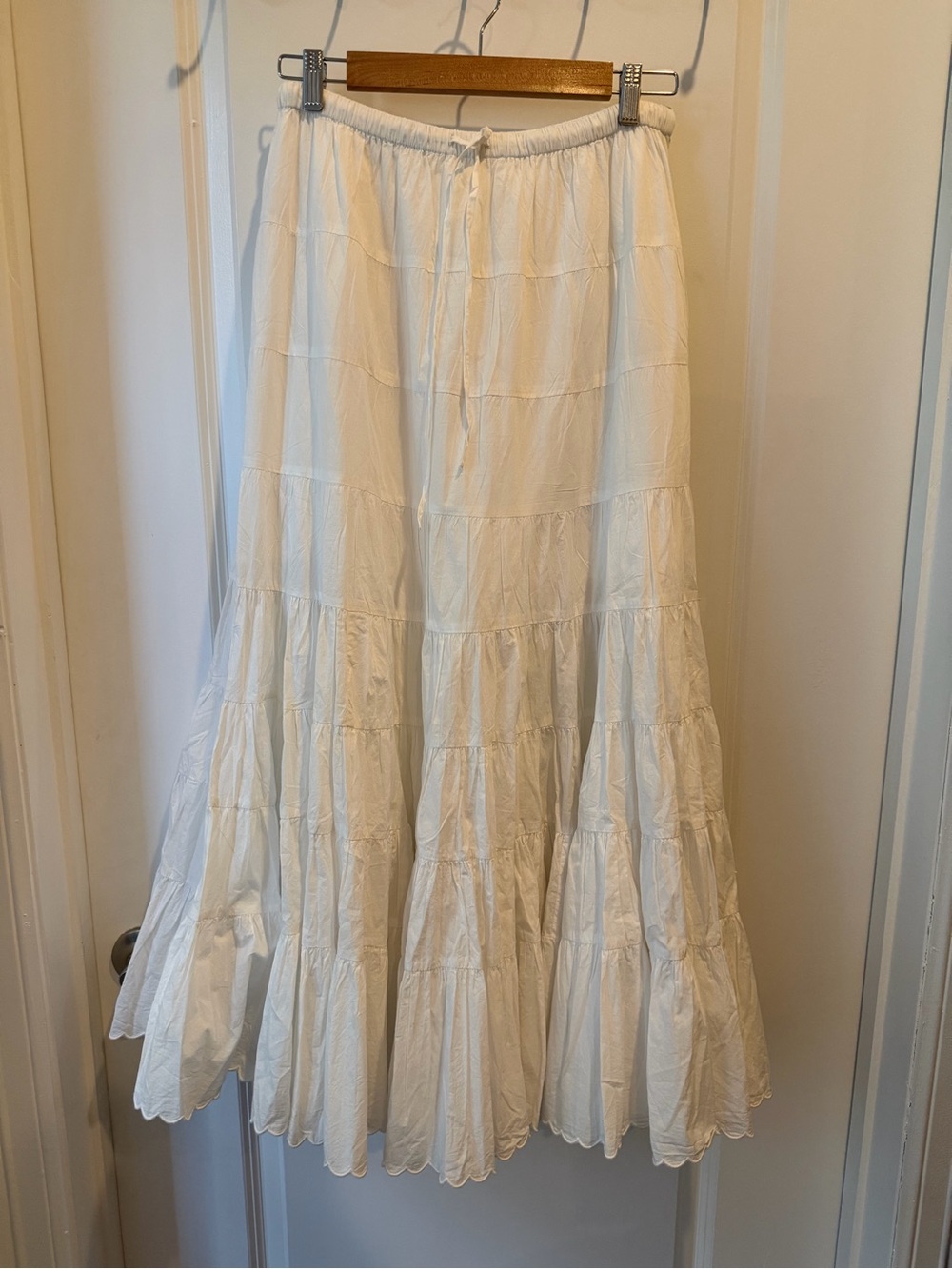 Christy Dawn White Tiered Maxi Skirt